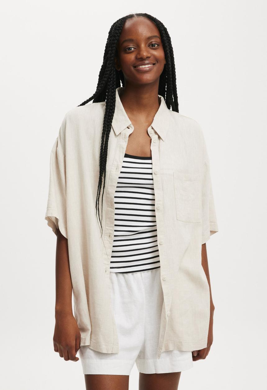 Cotton On - Haven Short Sleeve Shirt - Neutral