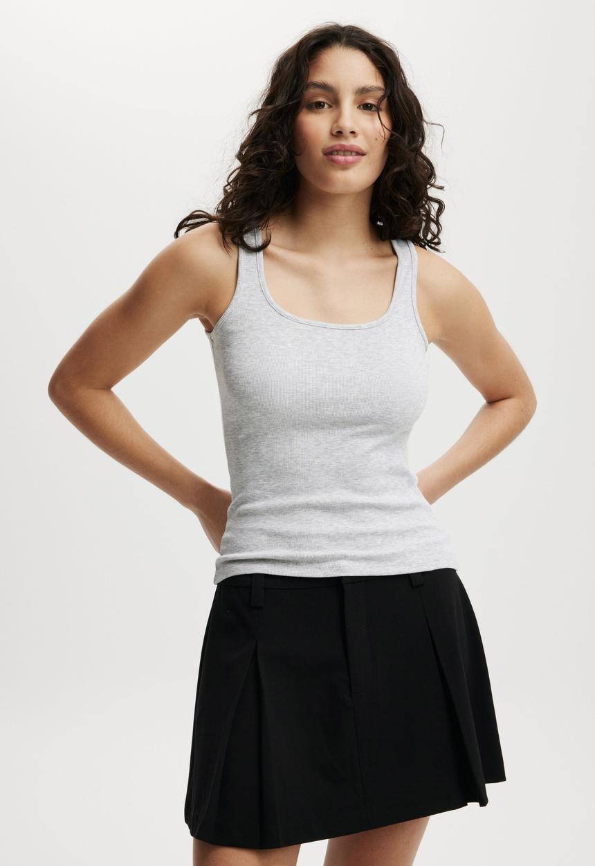Cotton On - Byron Scoop Tank - Grey Marle