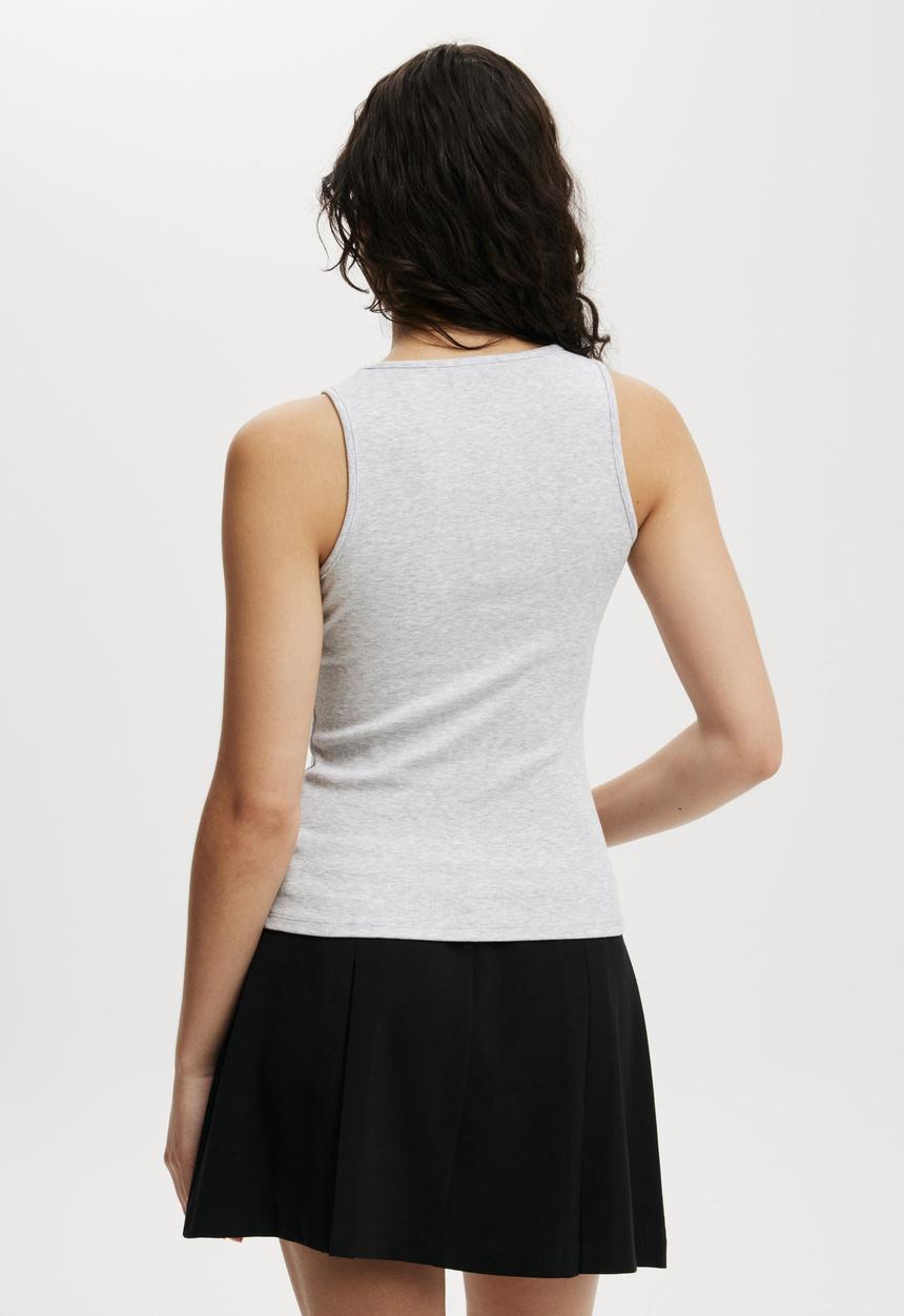 Cotton On - Byron Scoop Tank - Grey Marle