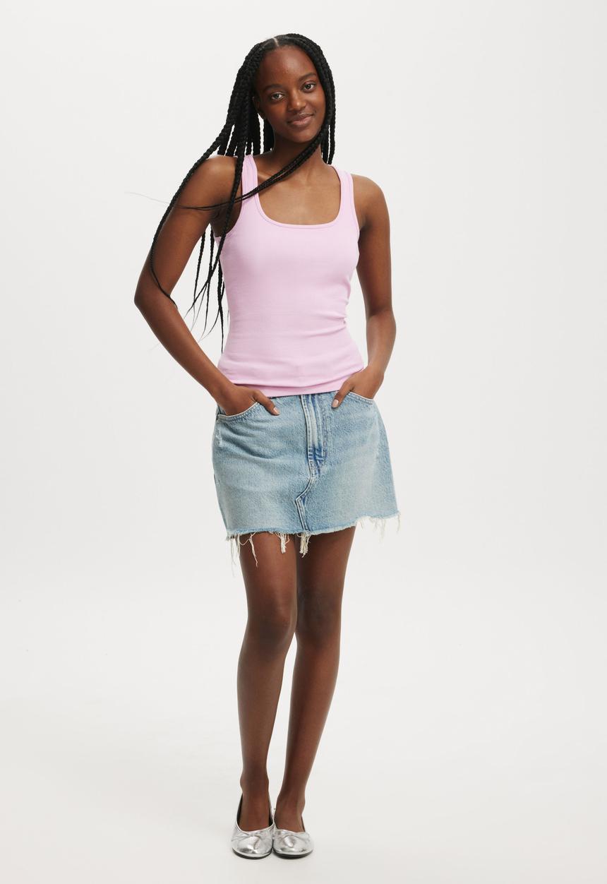 Cotton On - Byron Scoop Tank - Pink
