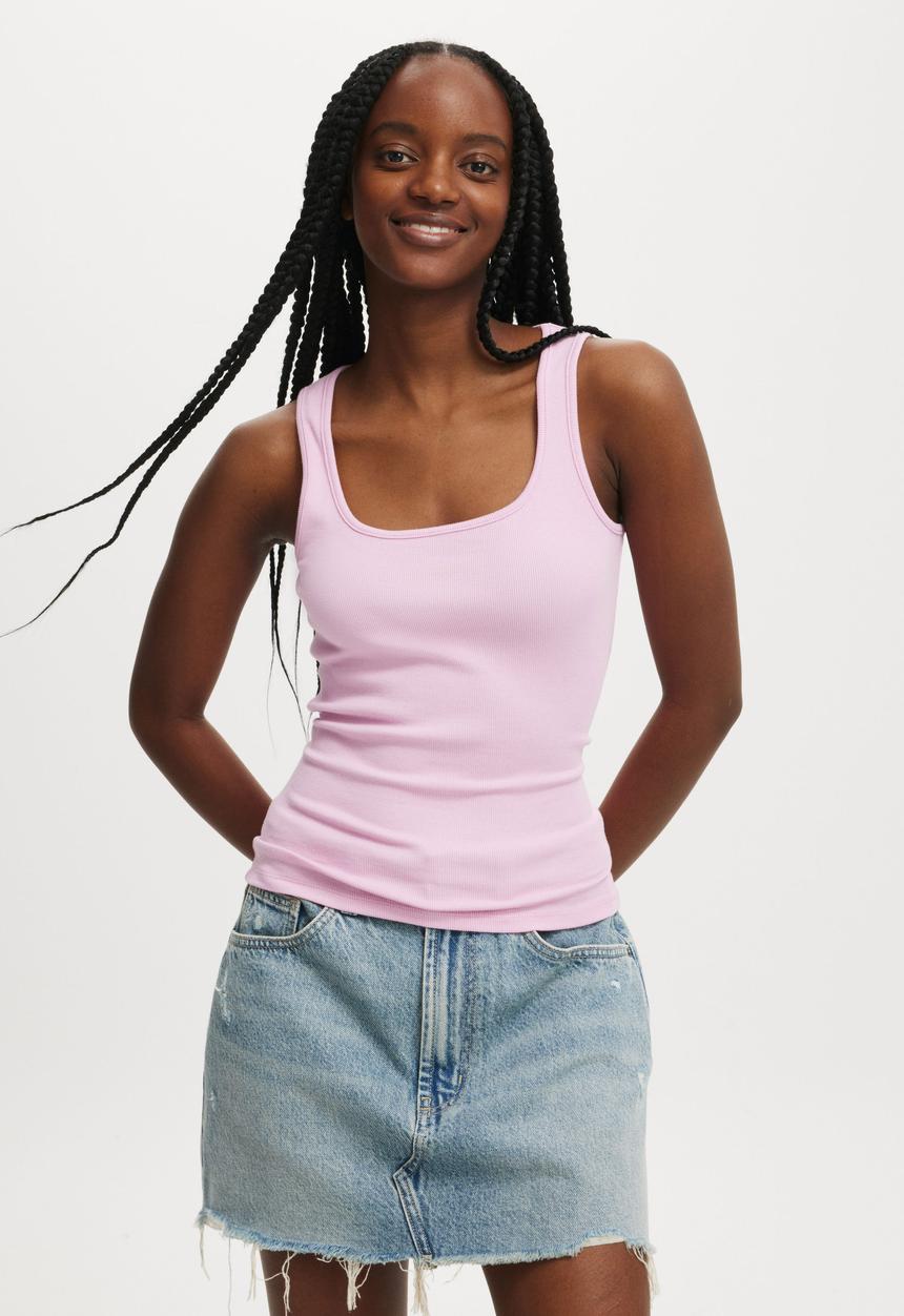 Cotton On - Byron Scoop Tank - Pink