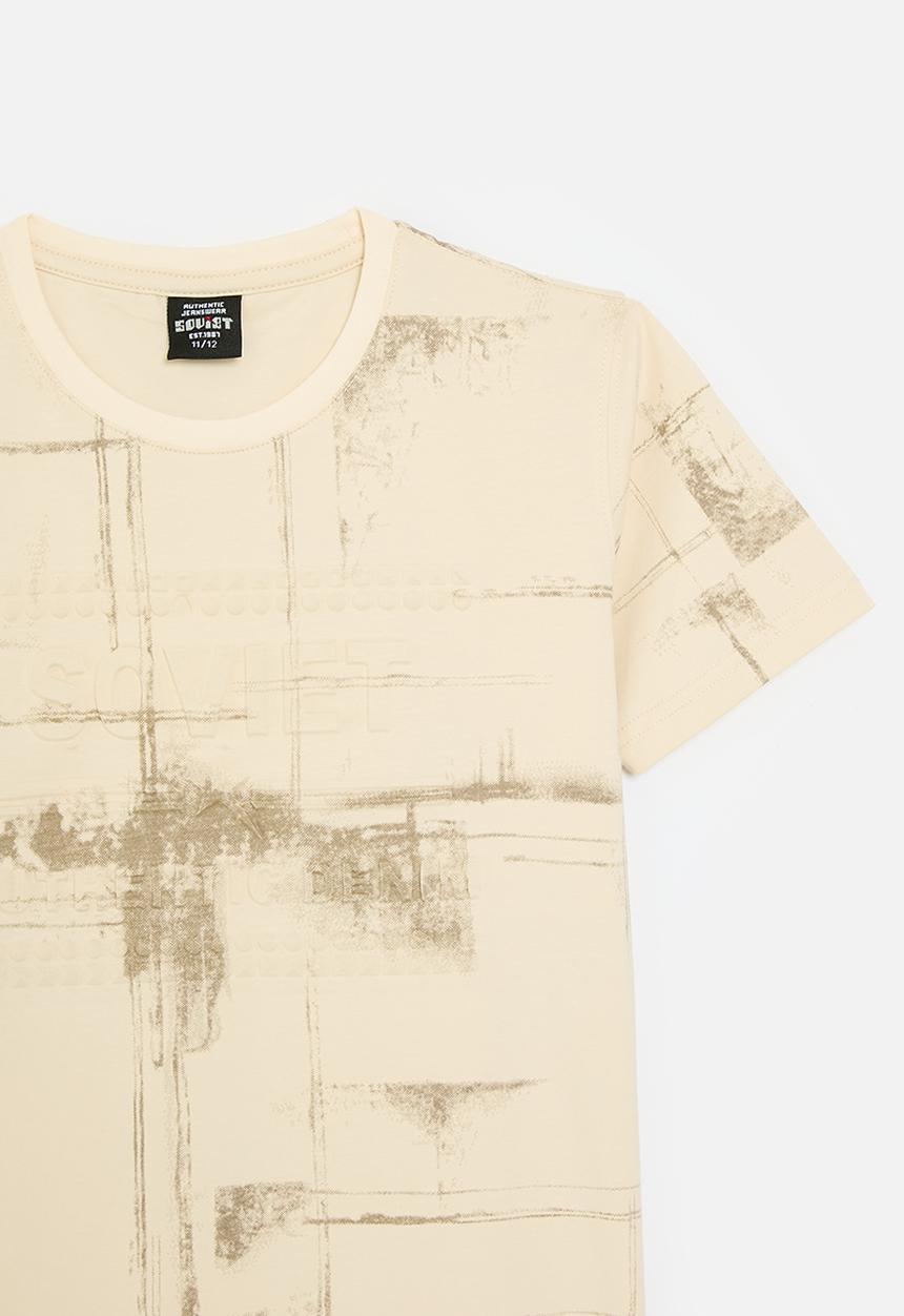 SOVIET - Boys s/s fashion tee - light sand