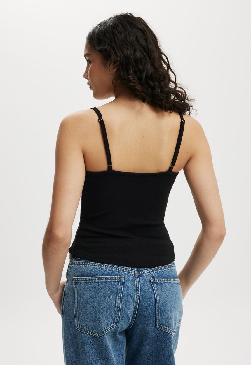 Cotton On - Byron Scoop Cami - Black