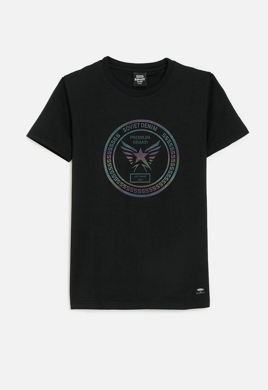 SOVIET - Boys crew neck  fashion tee - black