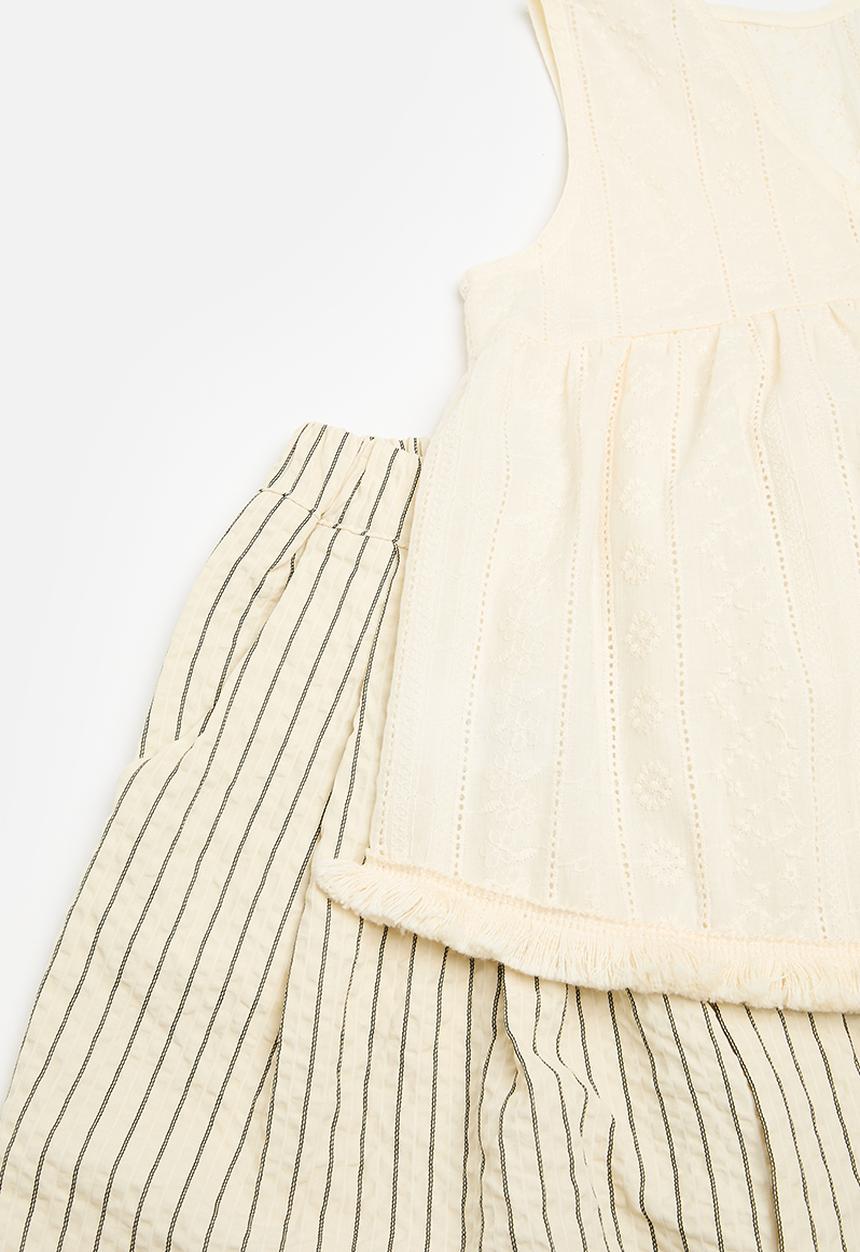 Pop Candy - Top & bottom set - white & stripe