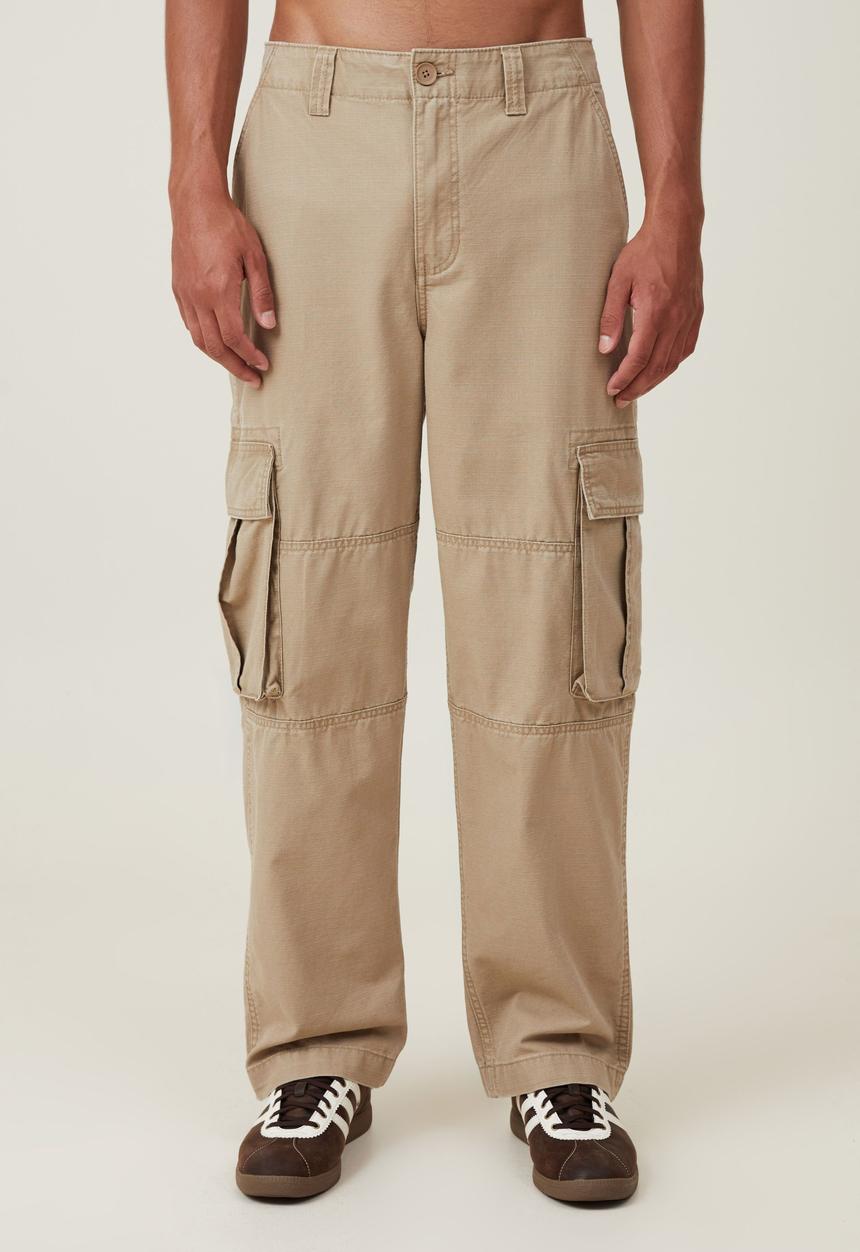 Cotton On - Baggy Cargo Pant- Light Camel Ripstop