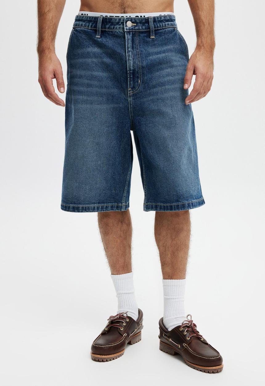 Cotton On - Baggy Denim Short- Everlong Blue
