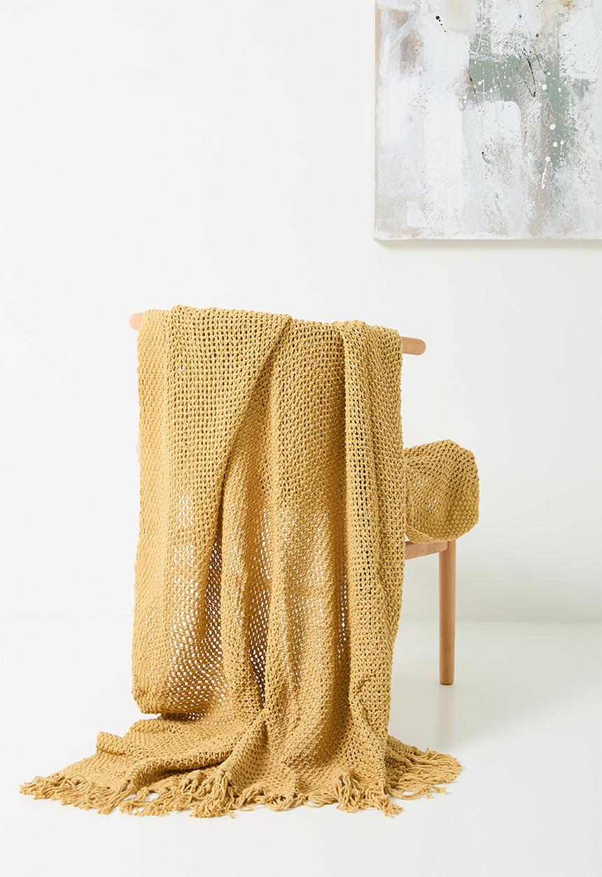 H&S - Light weave throw - clay