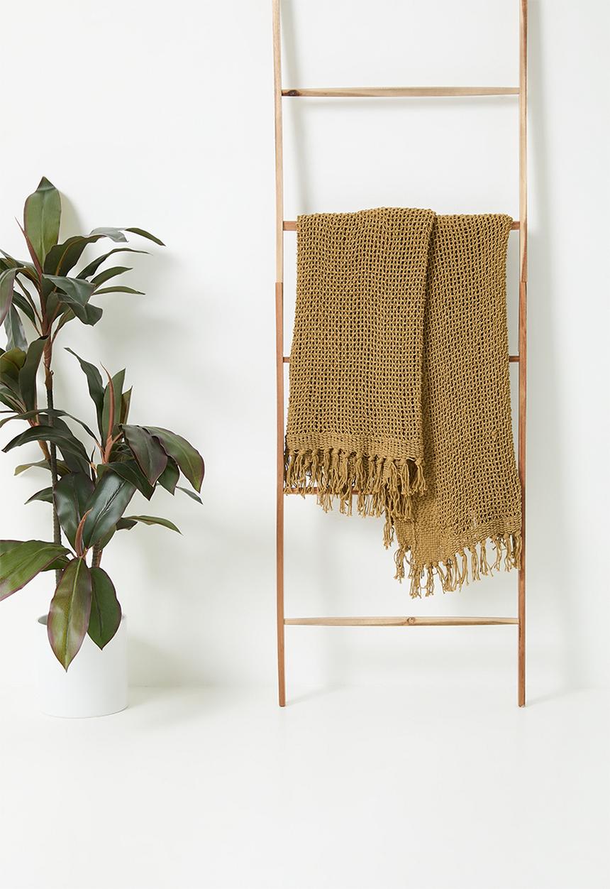 H&S - Light weave throw - taupe