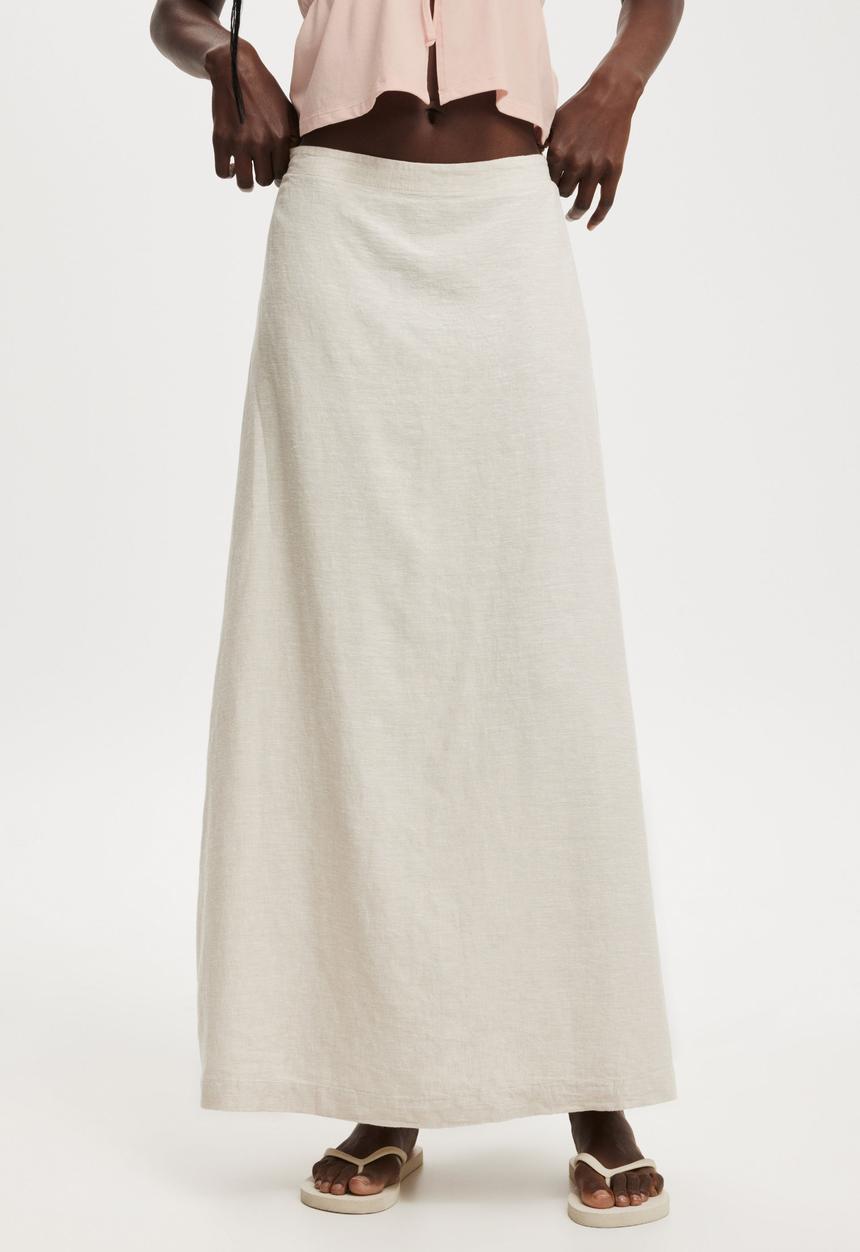 Cotton On - Haven Maxi A-Line Skirt - Neutral