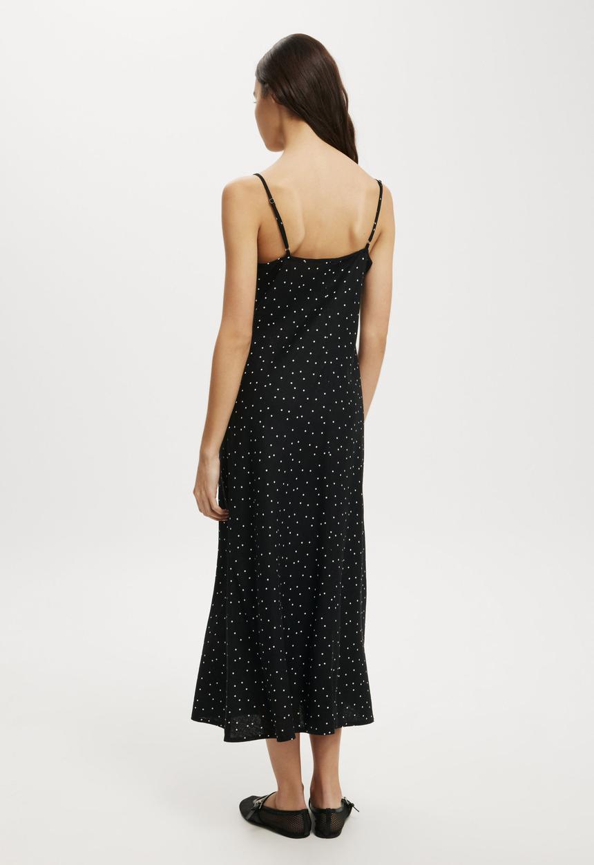 Cotton On - Haven V Neck Maxi Dress - Polka Dot Black