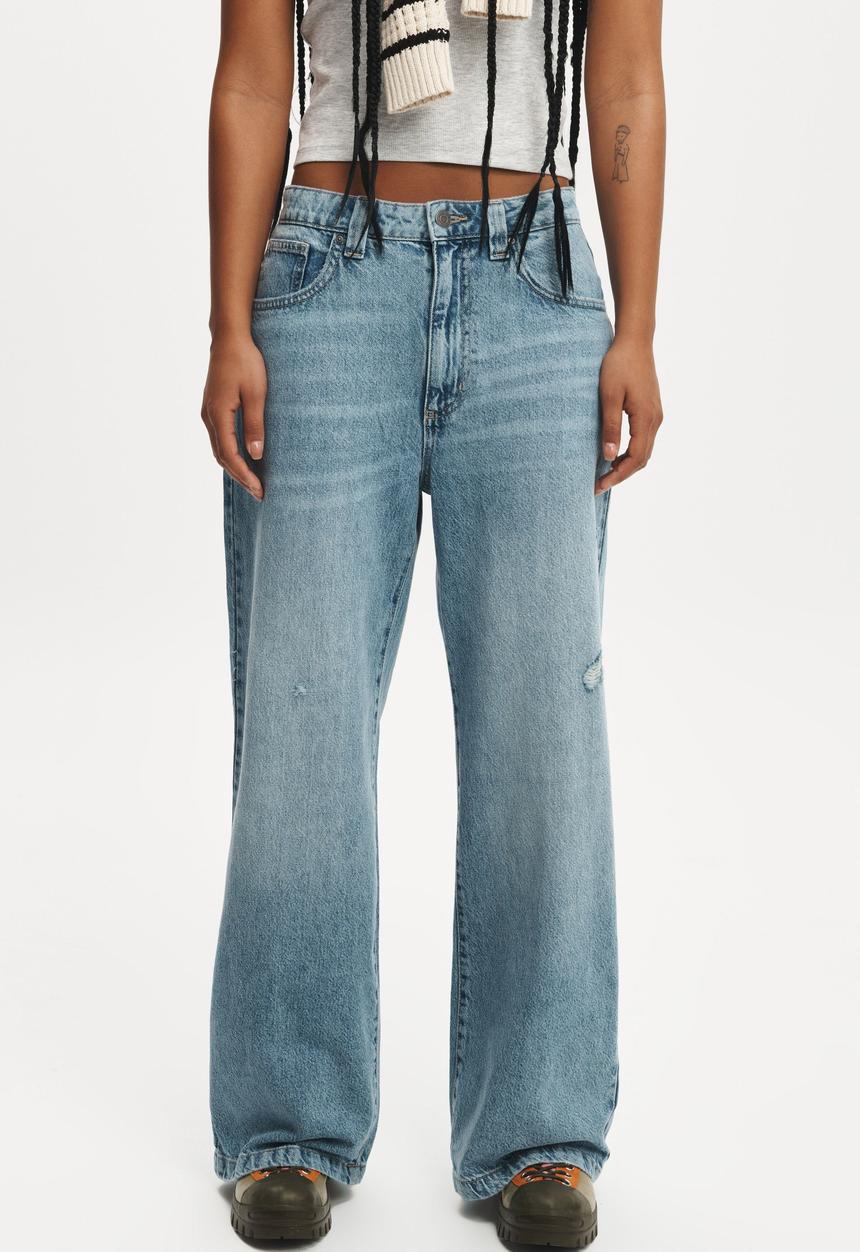 Cotton On - Super Baggy Jean - Breeze Blue Worn