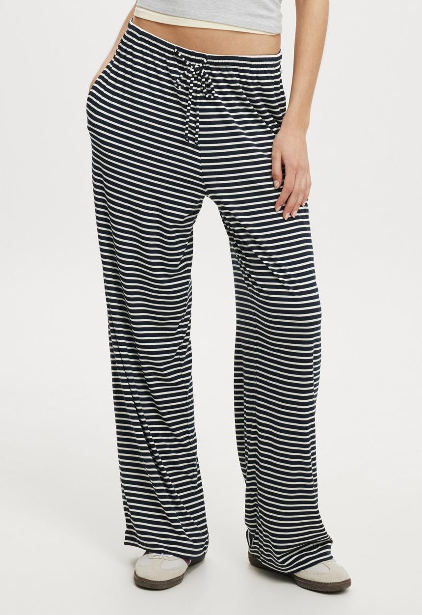 Cotton On - Blair Wide Leg Pant - Nakia Stripe/Ink Navy