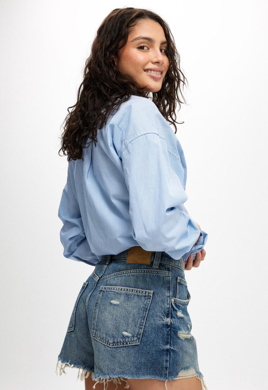 Cotton On - Original Cut Off Denim Short - Blue Dusk Rip