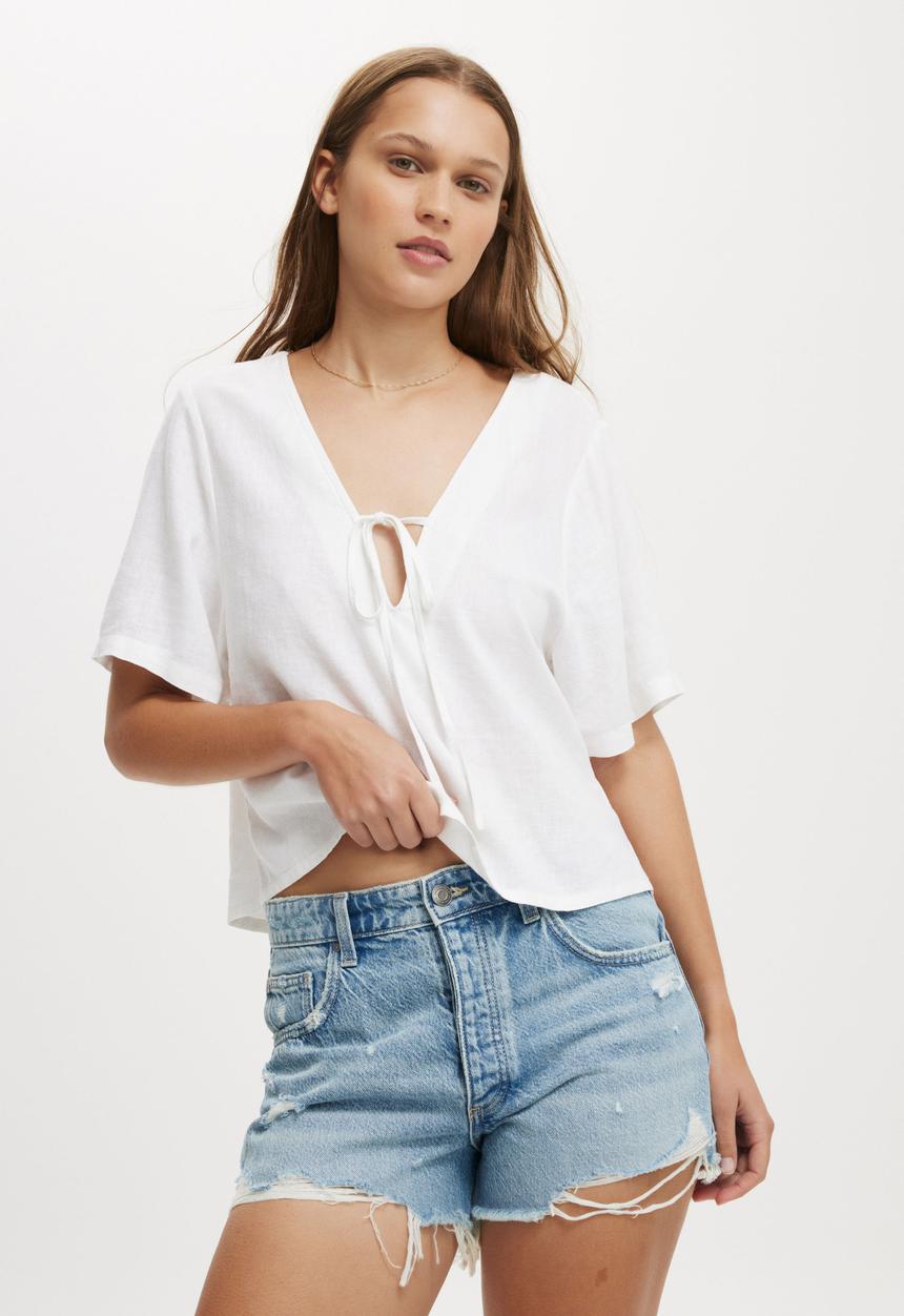 Cotton On - Original Cut Off Denim Short - Breeze Blue Destroy