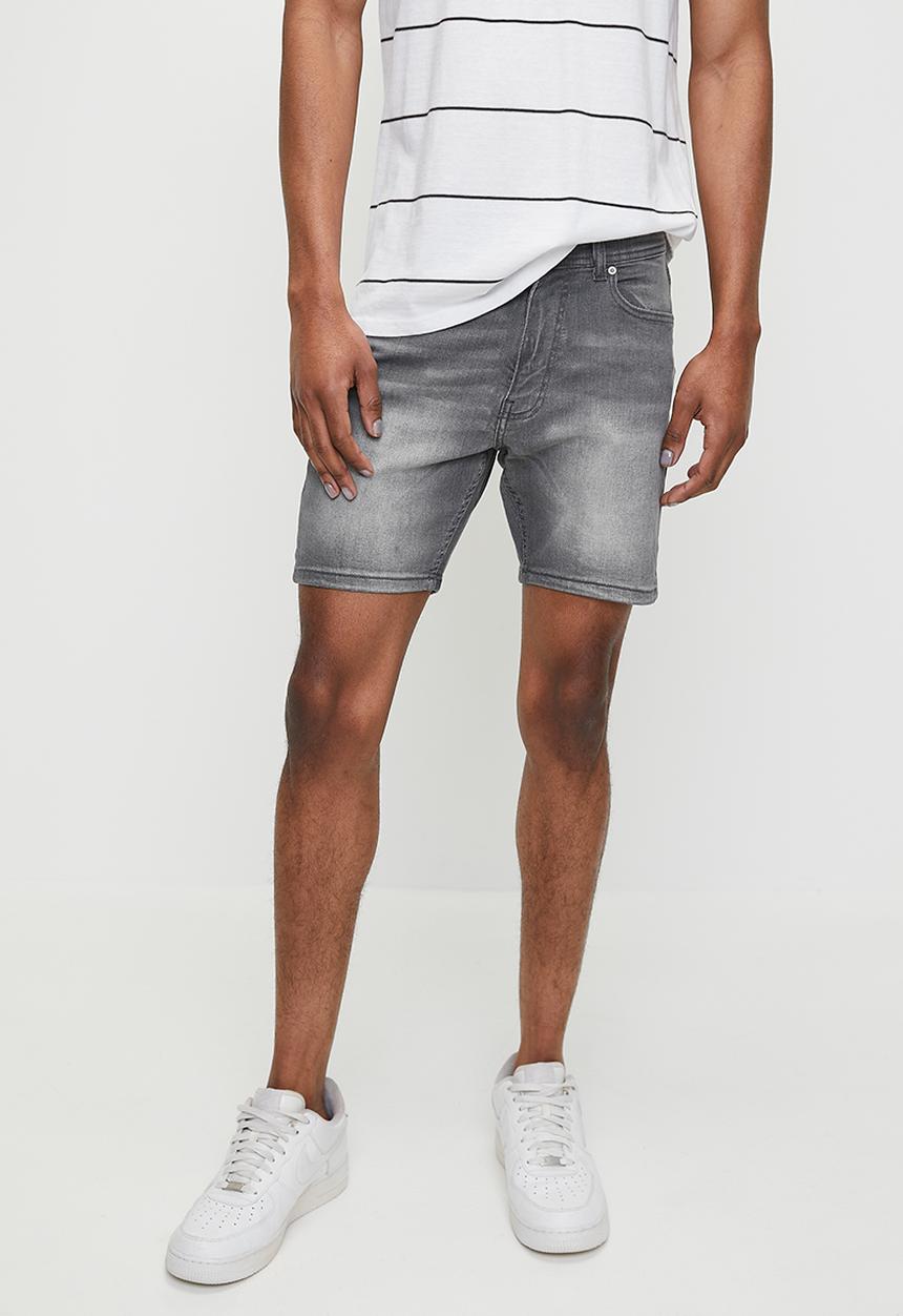 Just Organic - Danman Skinny Denim Short - Grey