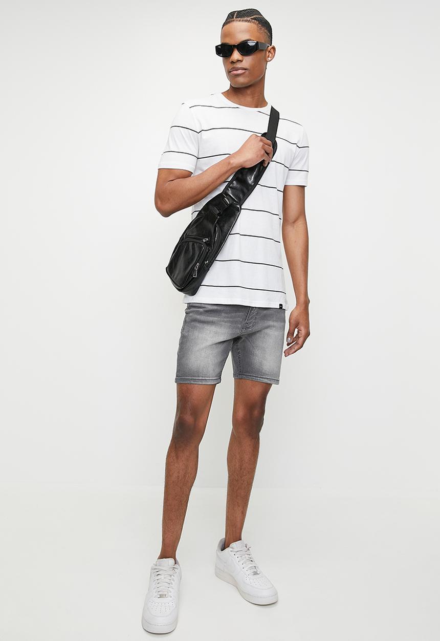 Just Organic - Danman Skinny Denim Short - Grey