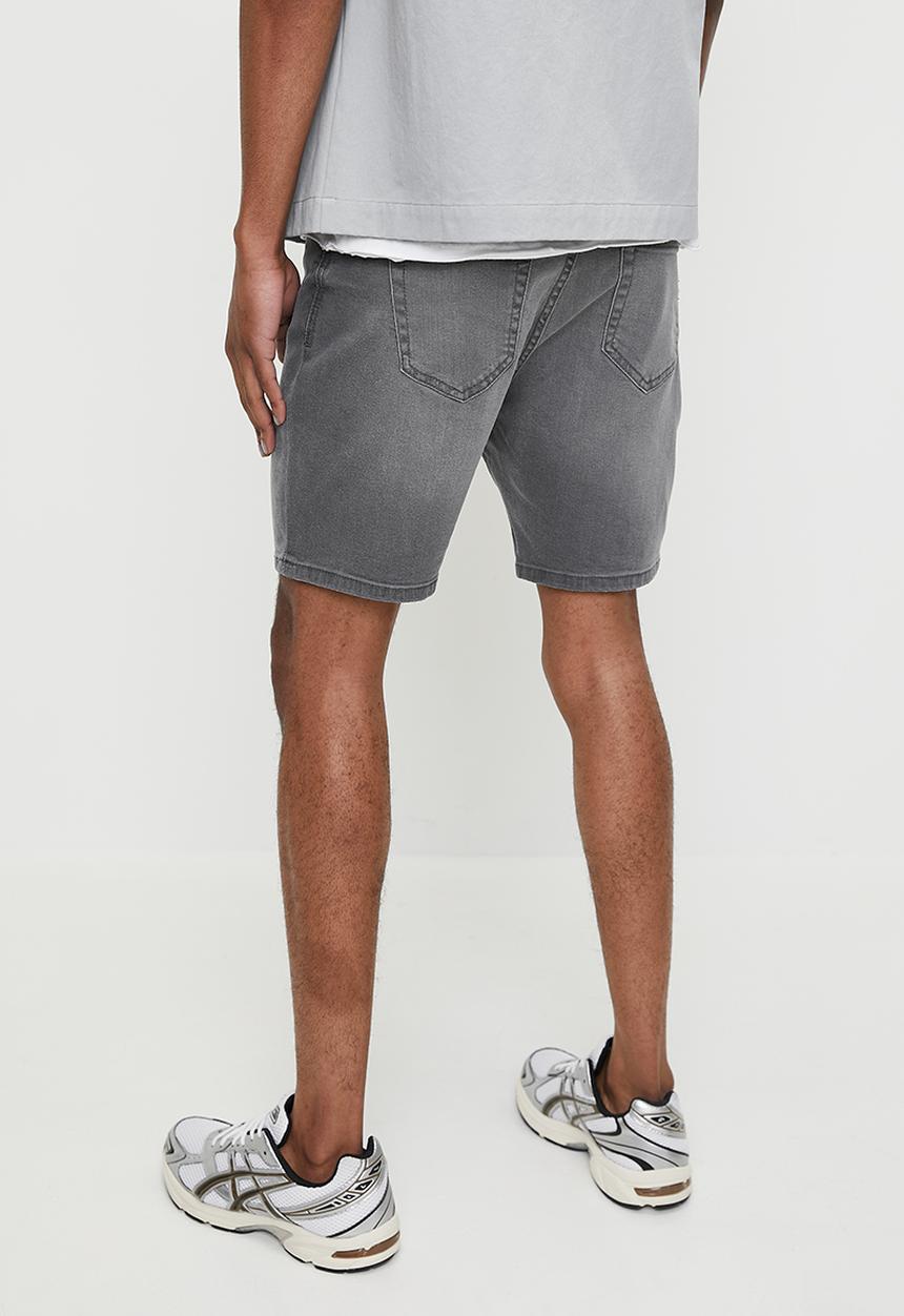 Just Organic - Malanus Slim Denim Short -  - Grey