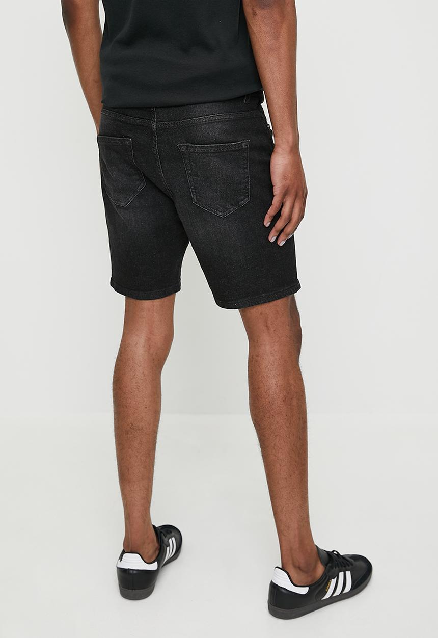 Just Organic - Malanus Slim Denim Short - - Washed Black
