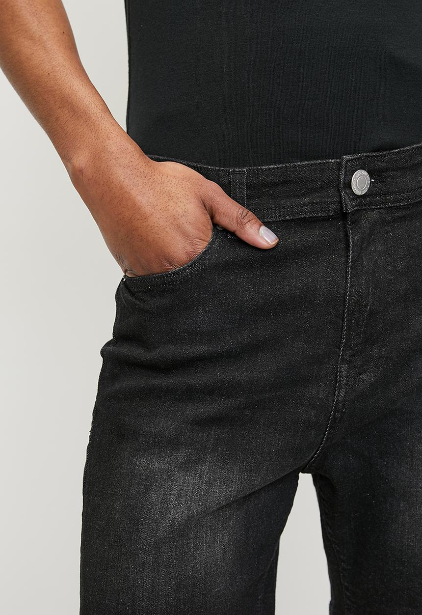 Just Organic - Malanus Slim Denim Short - - Washed Black