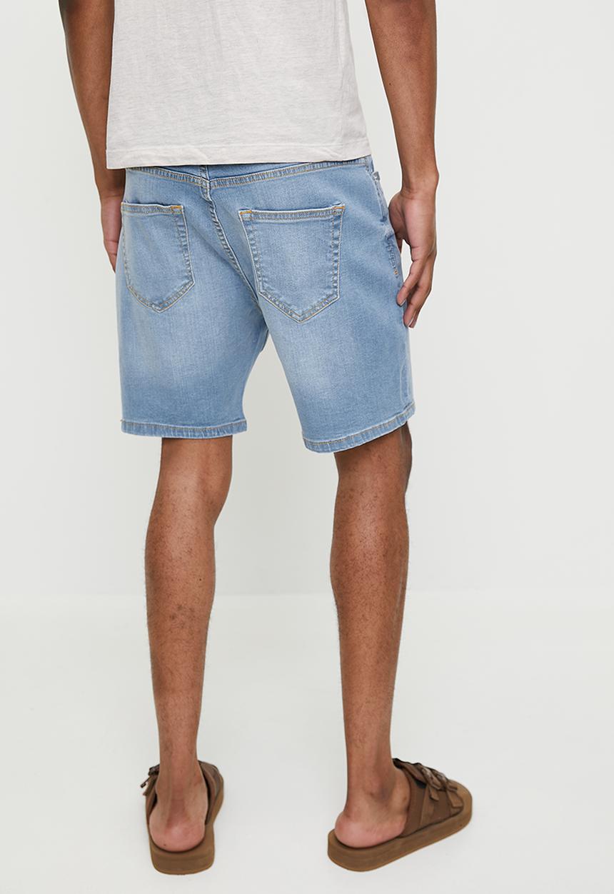 Just Organic - Malanus Slim Denim Short - Light Blue