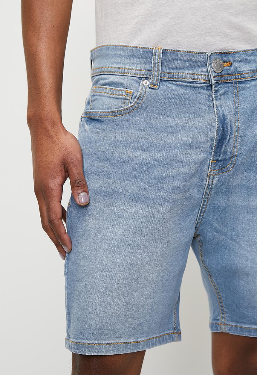 Just Organic - Malanus Slim Denim Short - Light Blue