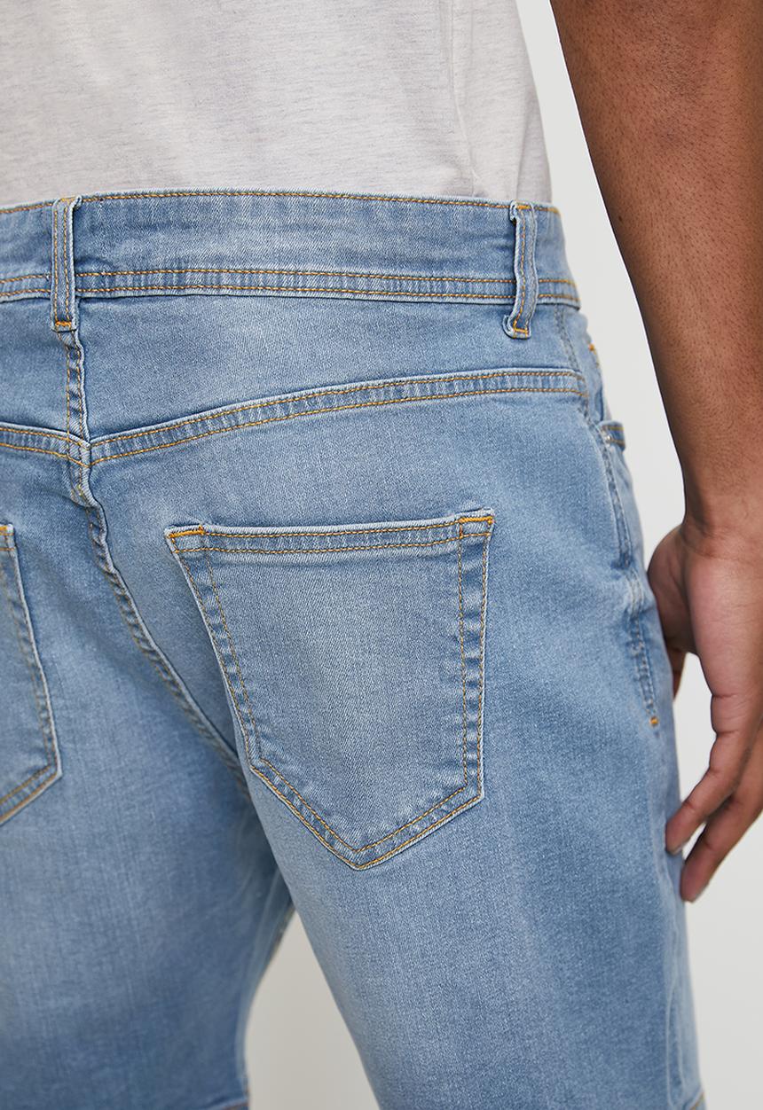 Just Organic - Malanus Slim Denim Short - Light Blue