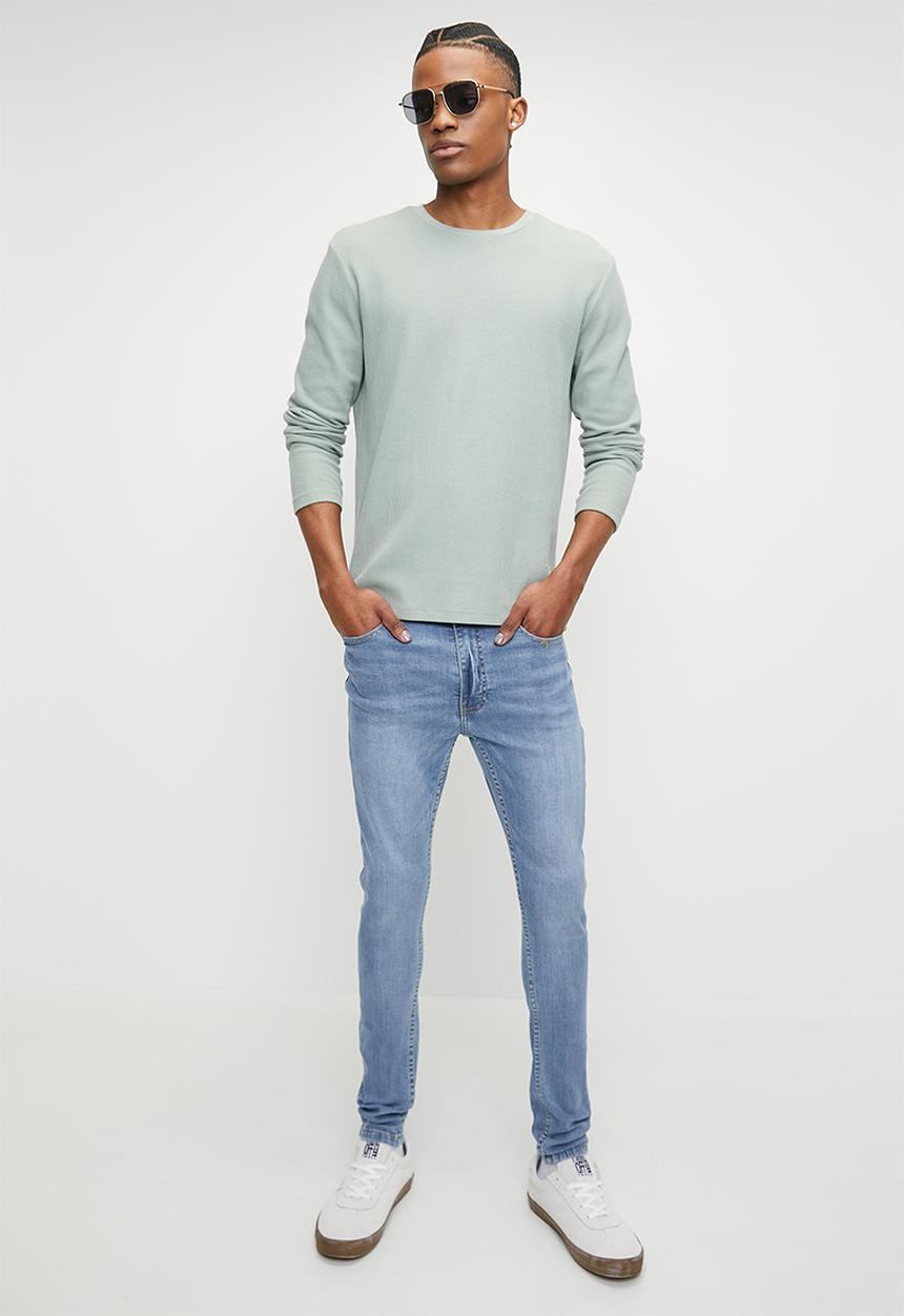 Just Organic - Spray Skinny Jeans - Light Blue