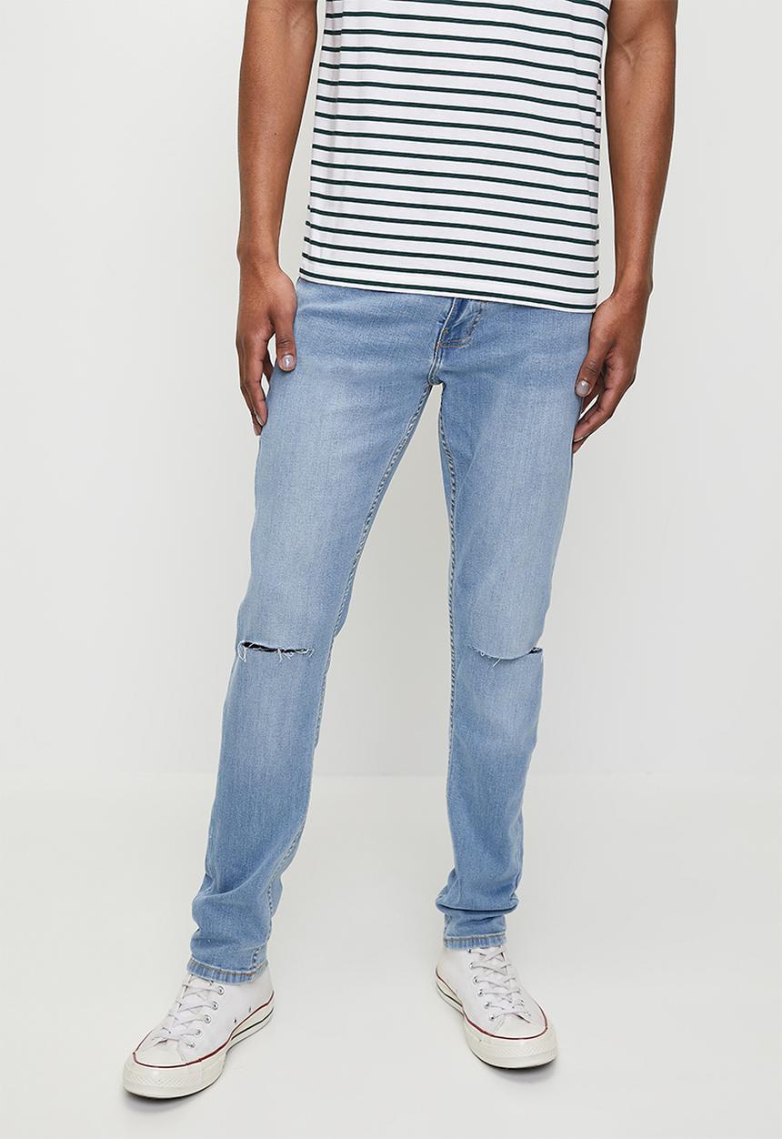 Just Organic - Skinny Rip Jeans - Light Blue