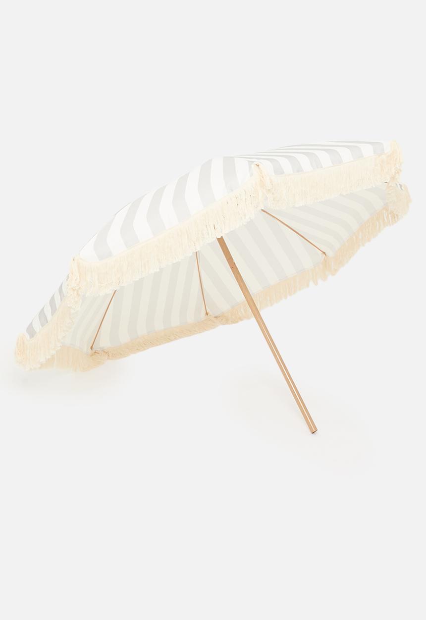 H&S - Candy stripe beach umbrella - Taupe