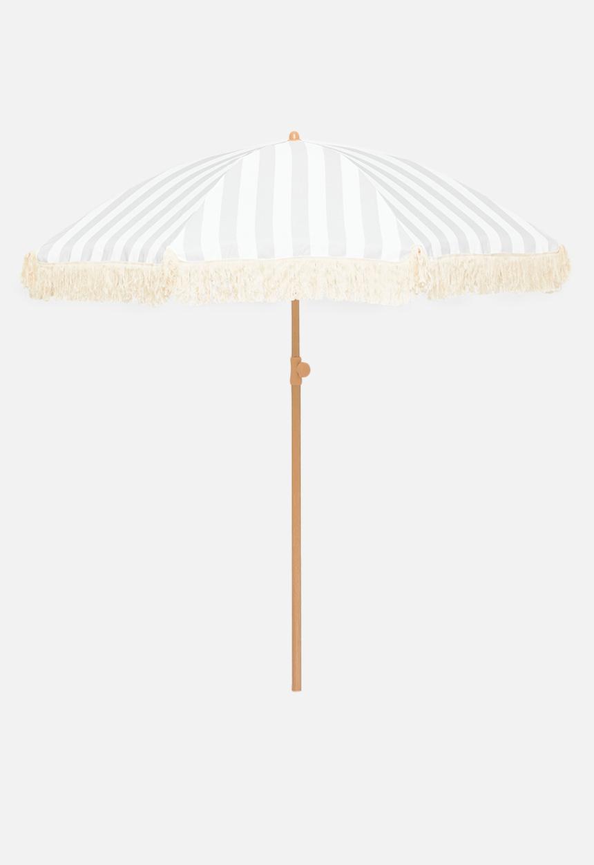 H&S - Candy stripe beach umbrella - Taupe