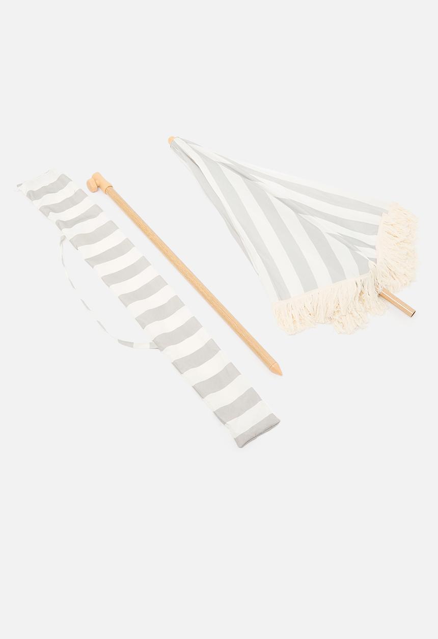 H&S - Candy stripe beach umbrella - Taupe