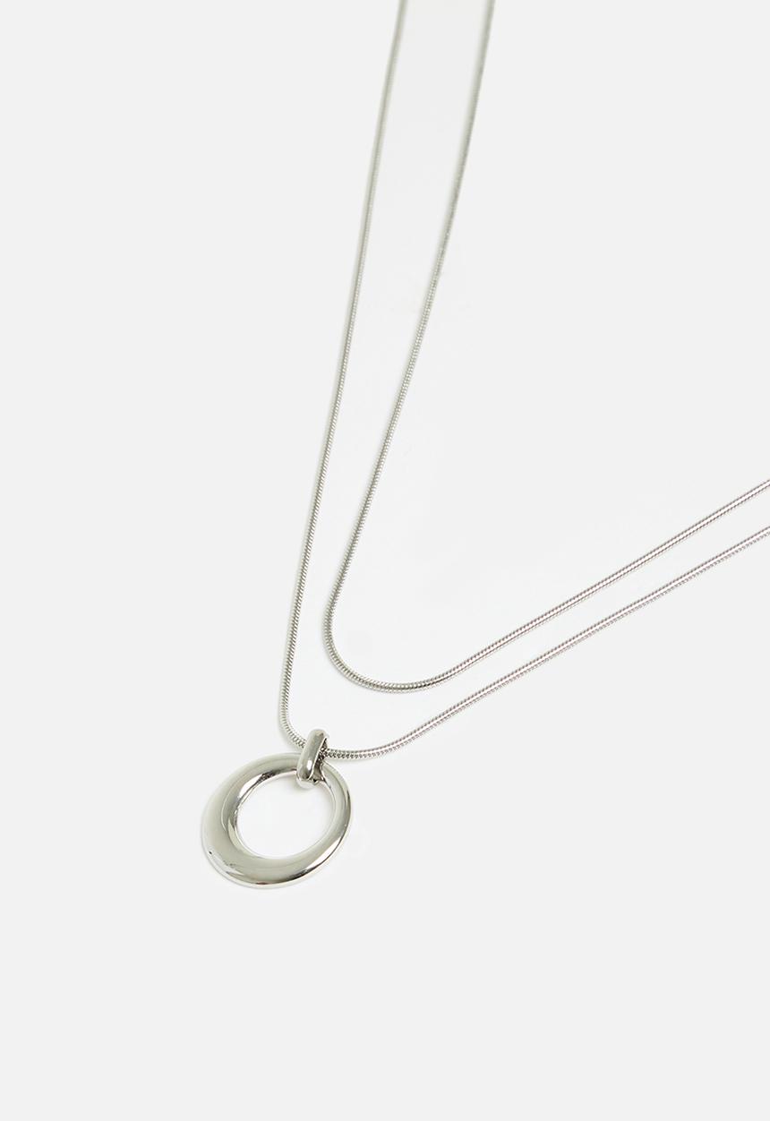 Tessa Design - Bridget circle pendant necklace - silver