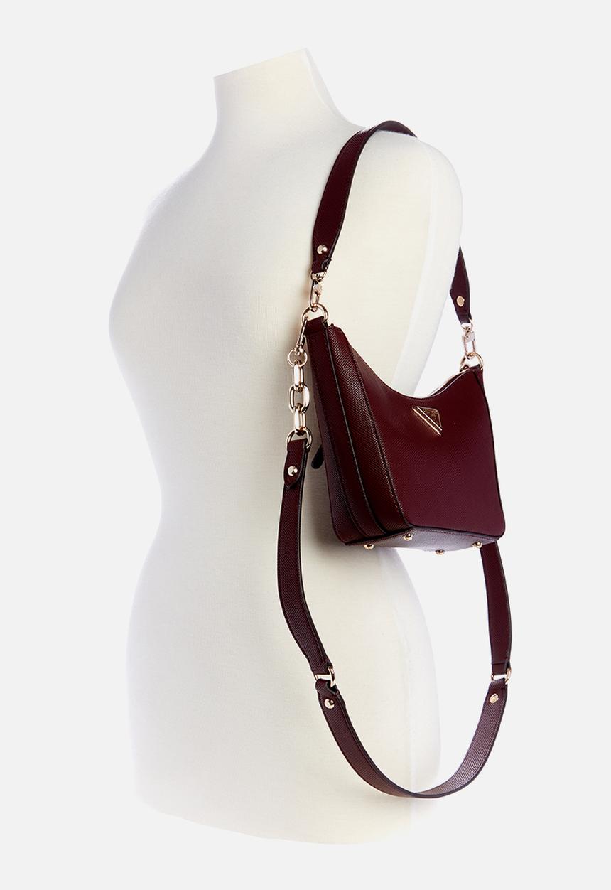 GUESS - Eco gloriana top zip shldr bag - burgundy
