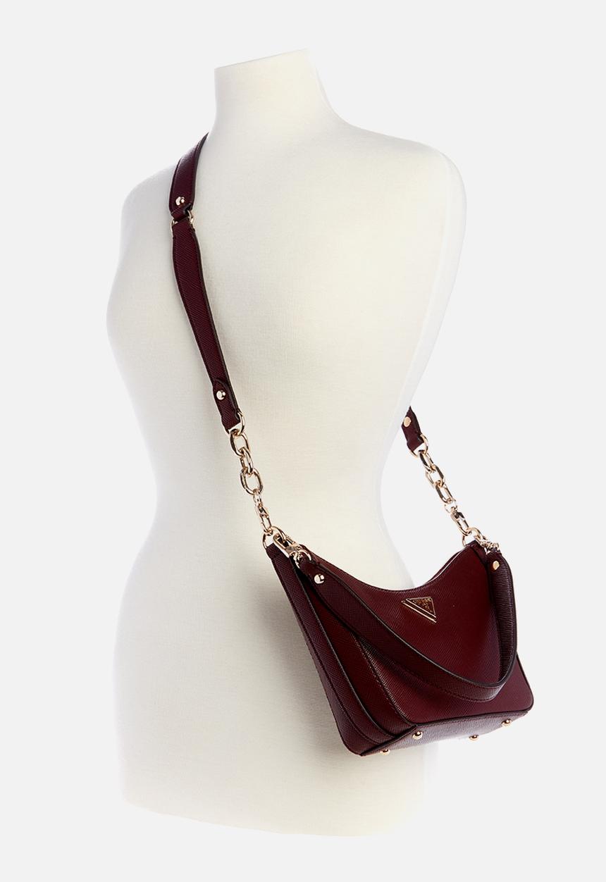GUESS - Eco gloriana top zip shldr bag - burgundy