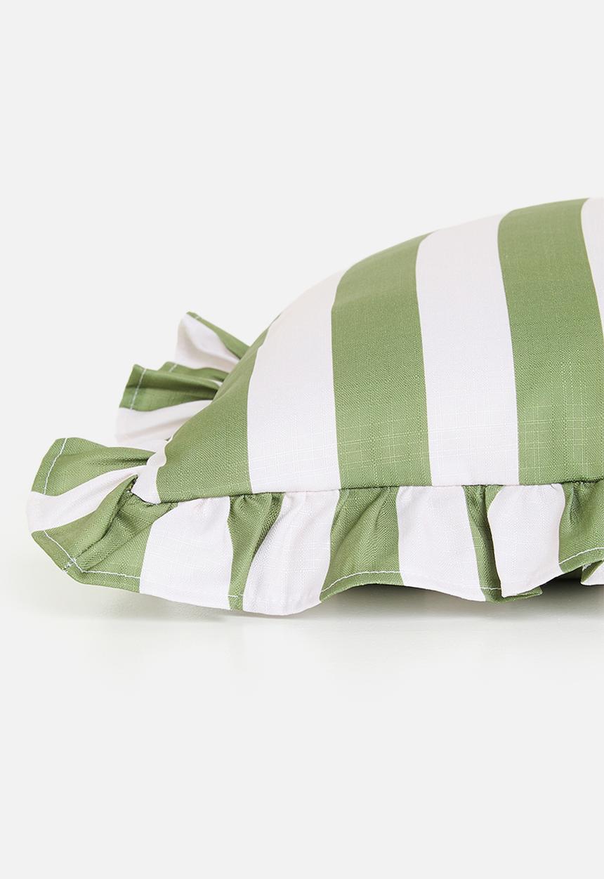 Sixth Floor - Frilo printed cushion cover - Olive