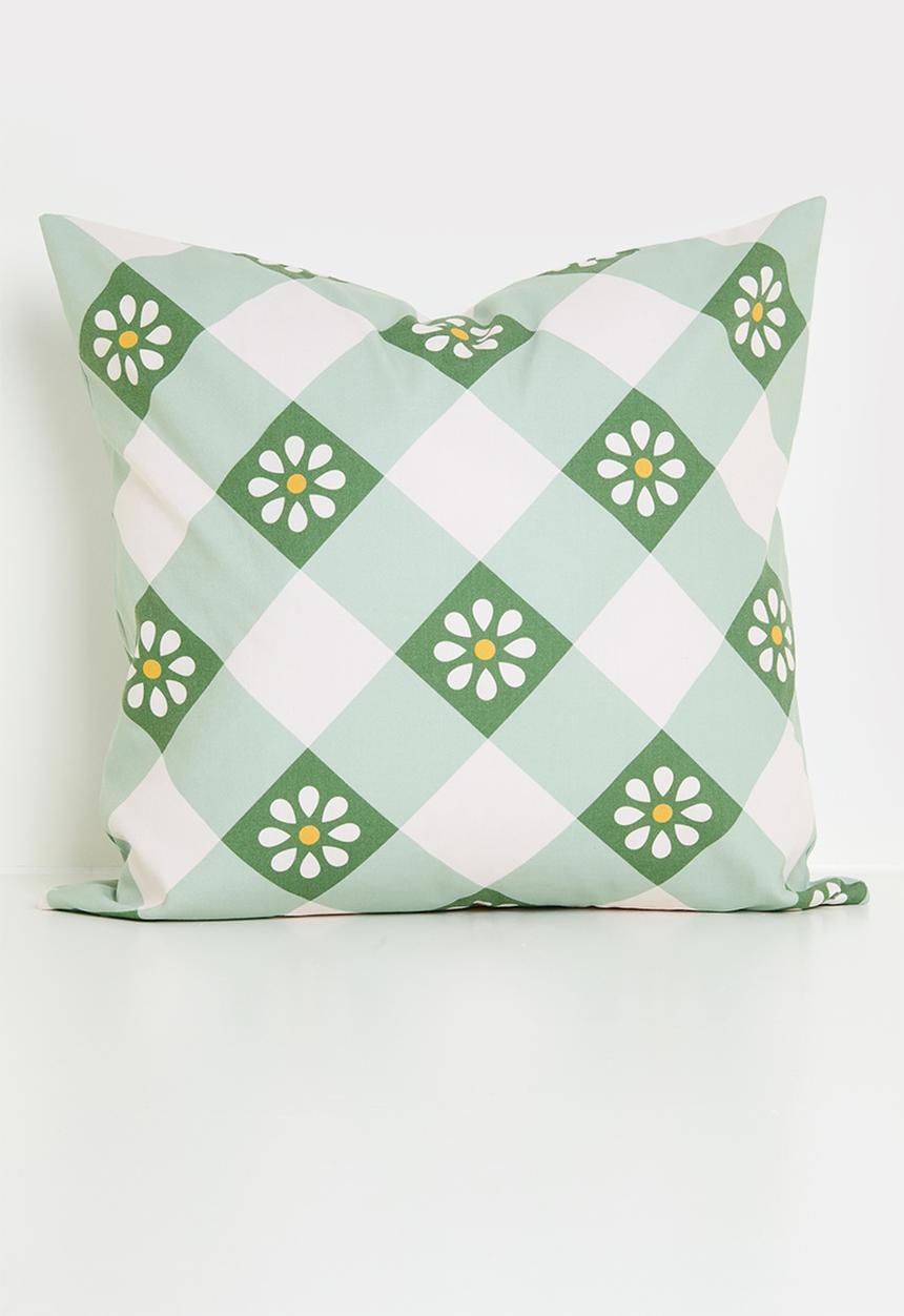 Sixth Floor - Daisy cushion cover - Green