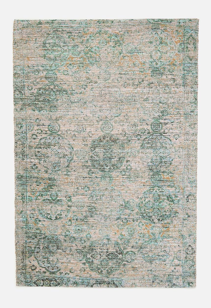 Sixth Floor - Woven Printed Jute & Chenille Blend Rug - green