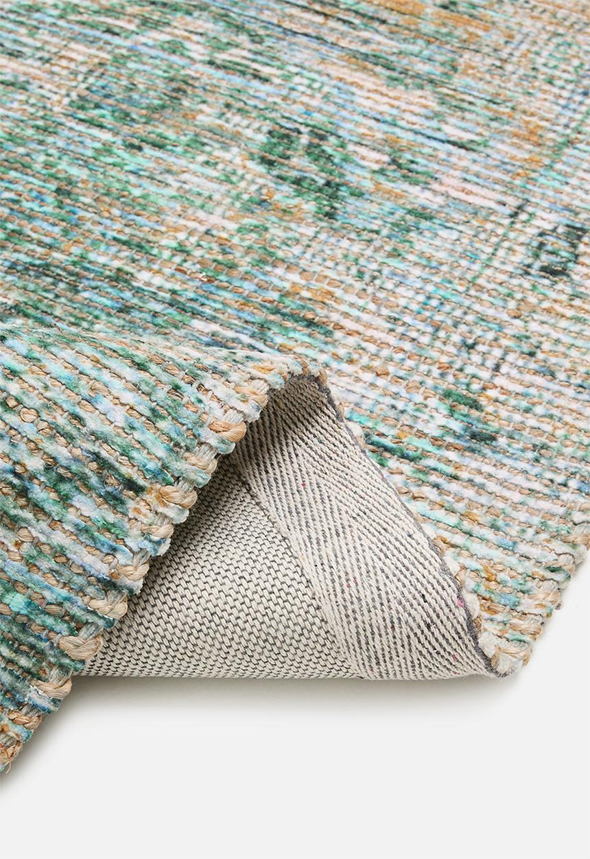 Sixth Floor - Woven Printed Jute & Chenille Blend Rug - green