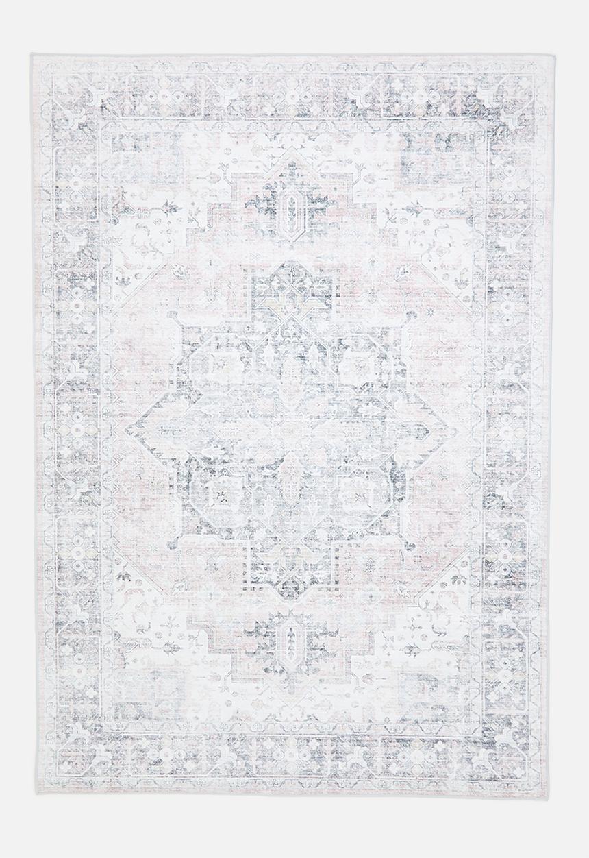 Sixth Floor - Ezra printed rug - Antique Grey & Blush
