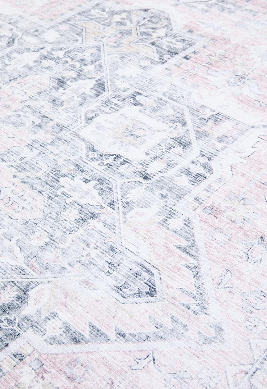 Sixth Floor - Ezra printed rug - Antique Grey & Blush