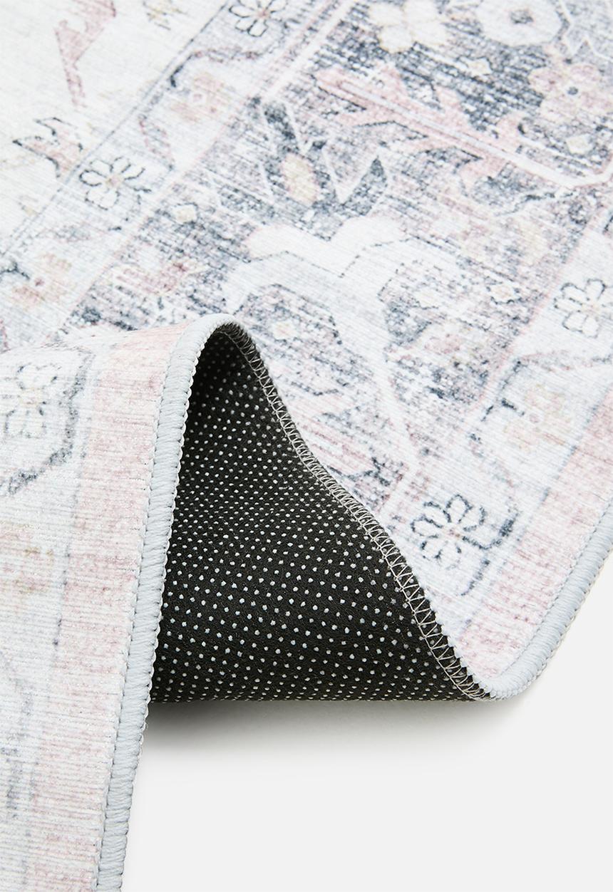 Sixth Floor - Ezra printed rug - Antique Grey & Blush