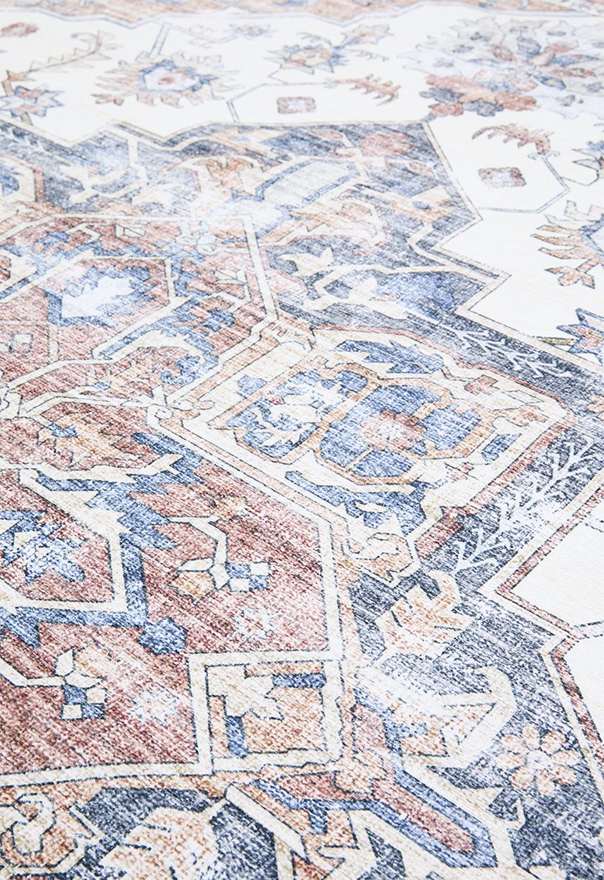 Sixth Floor - Ezra printed Rug - Antique Rust & Grey