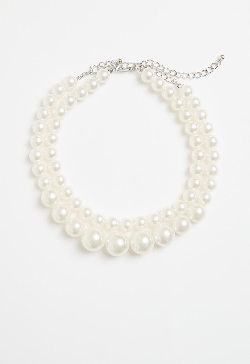 Superbalist - Faux pearl layered necklace - cream