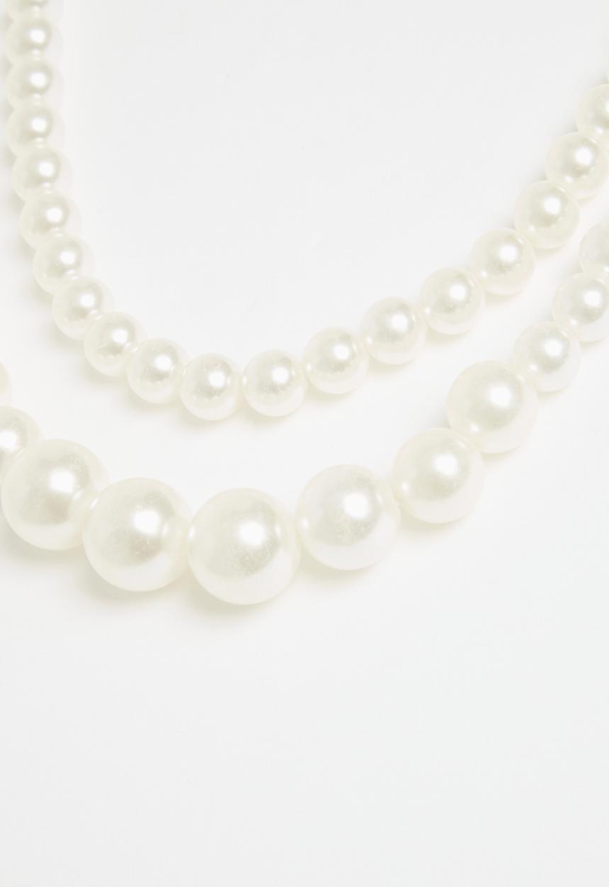 Superbalist - Faux pearl layered necklace - cream