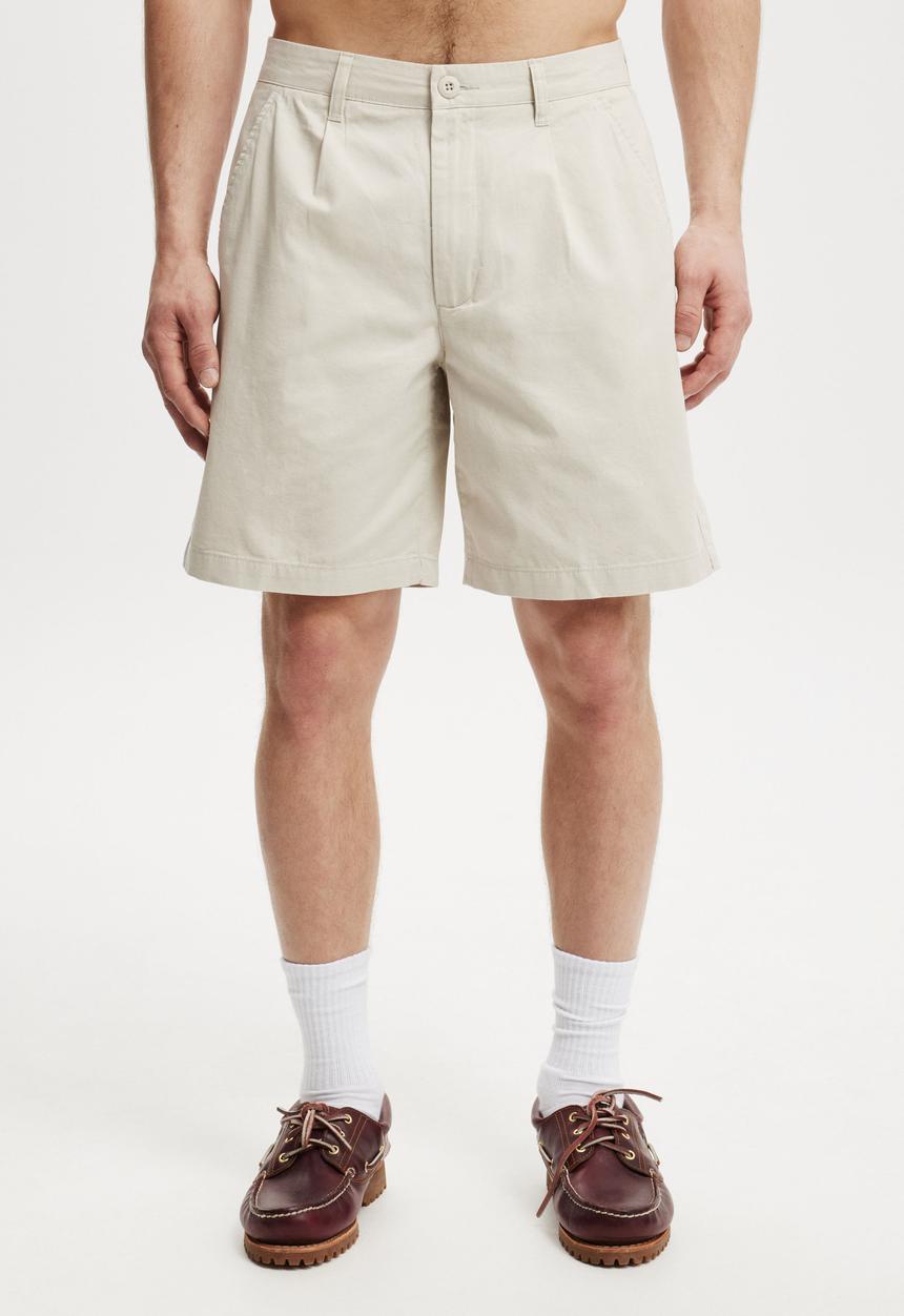 Cotton On - Twill Pleat Short - Ecru Twill