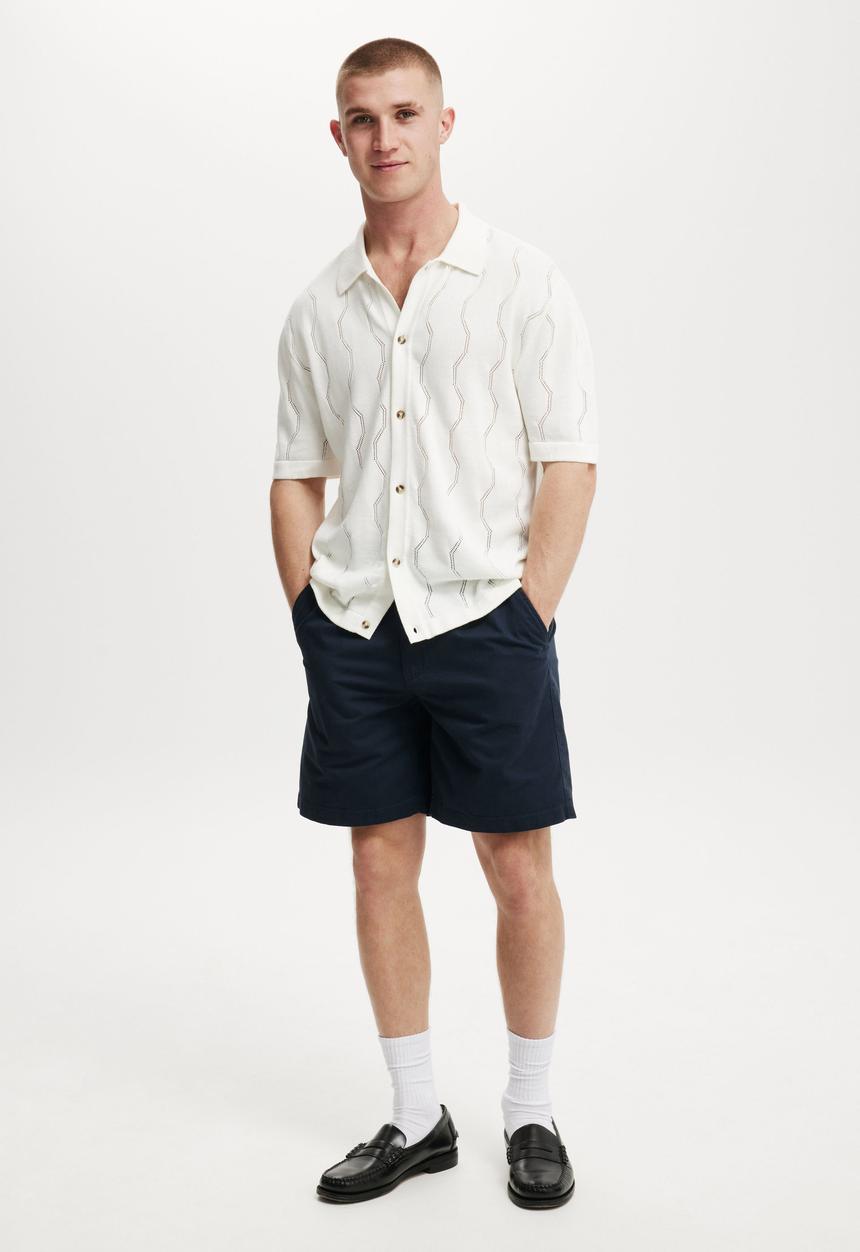 Cotton On - Twill Pleat Short - Navy Twill