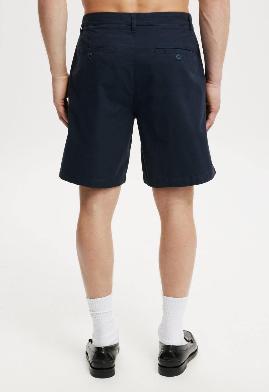 Cotton On - Twill Pleat Short - Navy Twill