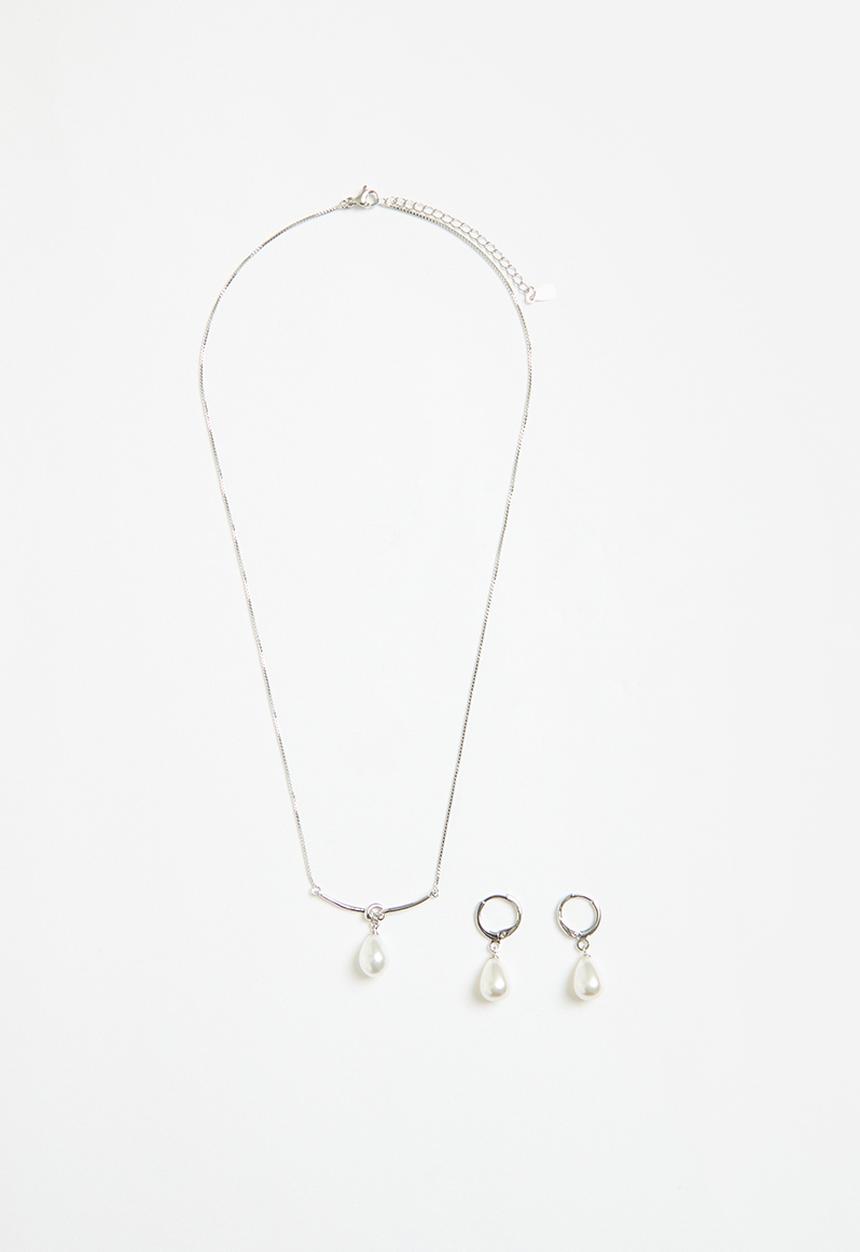 Superbalist - Faux pearl jewellery set-silver