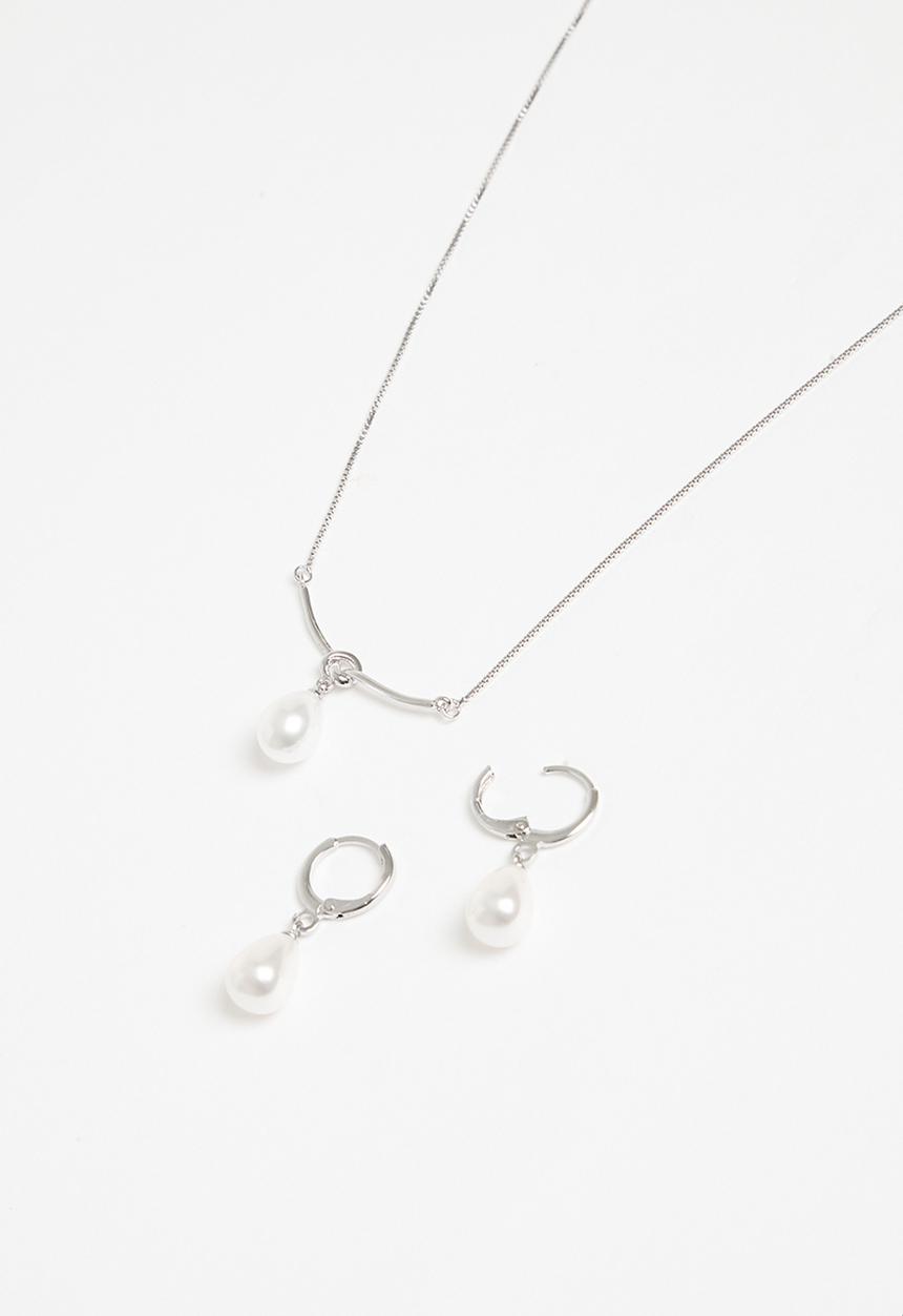 Superbalist - Faux pearl jewellery set-silver